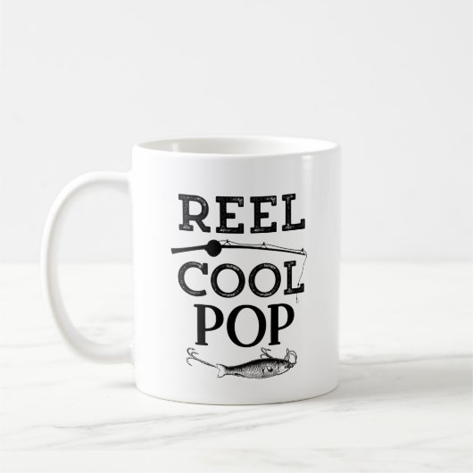 Reel Cool Pop Funny Vist Pun Grandpa Mannen Koffiemok (Links)