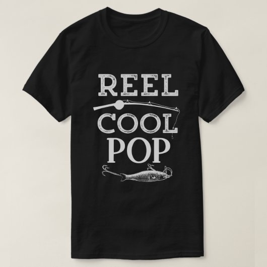 Reel Cool Pop Funny Vist Pun Grandpa Mannen T-shirt (Design voorkant)