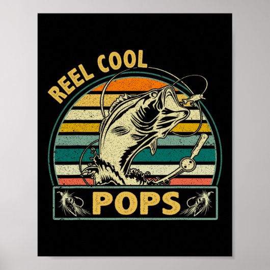 Reel Cool Poppen Vist Vaderdag voor Opa Pap Poster (Voorkant)