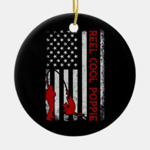 Reel Cool Poppie American Flag Vist vaders vaders Keramisch Ornament