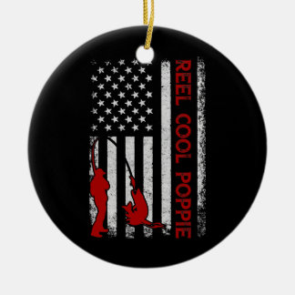 Reel Cool Poppie American Flag Vist vaders vaders Keramisch Ornament