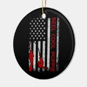 Reel Cool Poppie American Flag Vist vaders vaders Keramisch Ornament (Links)