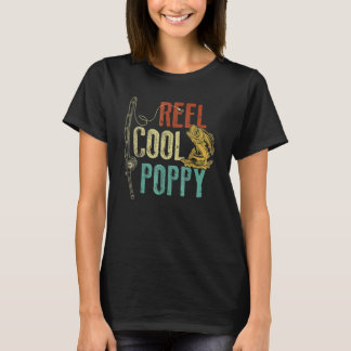 Reel Cool Poppy Vist Grandpa Vaderdag Fishe T-shirt
