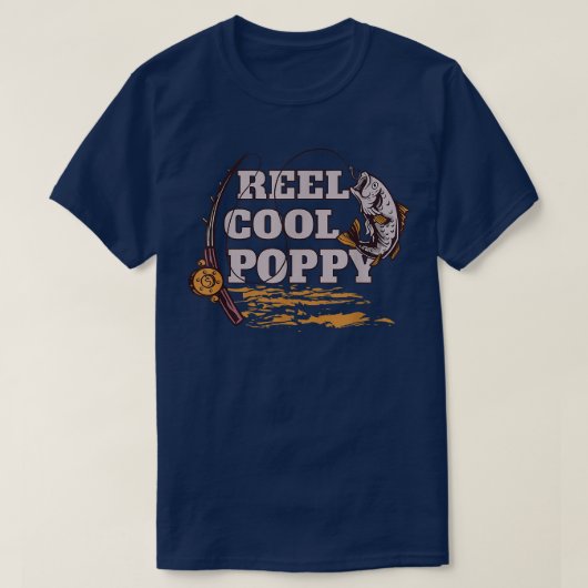 Reel Cool PoppyFishing Grandpa Proud Fisher Gezegd T-shirt (Design voorkant)