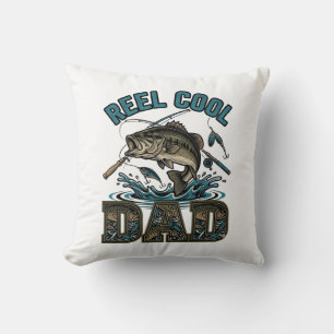 Reel Cool Vader Bassvissen Vintage Vector Design_1 Kussen