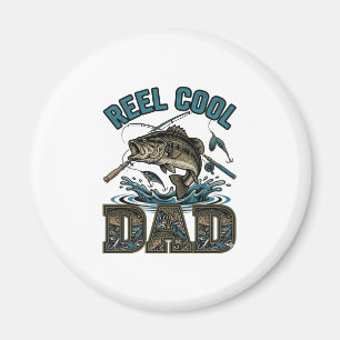 Reel Cool Vader Bassvissen Vintage Vector Design_1 Magneet