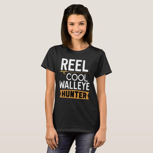 Reel Cool Walley Hunter Walleye Gevist T-shirt (Voorkant volledig)