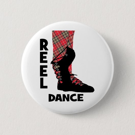 Reel Dance Scottish Country Dance Thance Ronde Button 5,7 Cm (Voorkant)