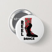 Reel Dance Scottish Country Dance Thance Ronde Button 5,7 Cm (Voorkant /achterkant)