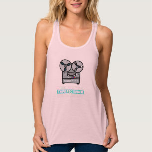 Reel de tape-recorder van de tape terug tanktop