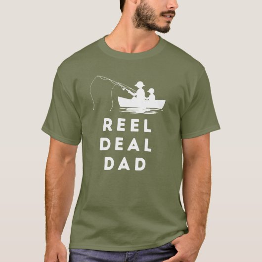 Reel Deal Dad Vist Vaderdag Joke Gift T-shirt (Voorkant)