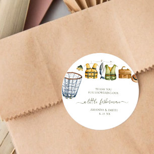 Reel Enthousiaste Kleine Visser Baby Borrel Ronde Sticker