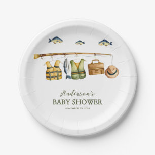 Reel Enthousiaste Kleine Visser Baby Shower  Papieren Bordje