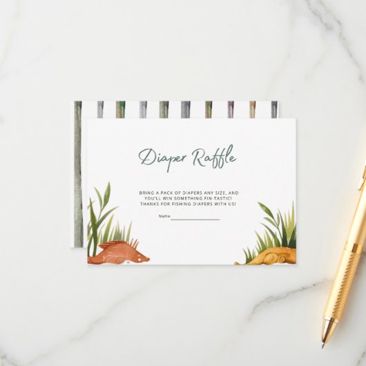 Reel Excited Fishing Diaper Raffle Informatiekaartje (Voorkant / Achterkant in situ)
