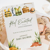 Reel Excited Little Fisherman Baby Shower  Bedankkaart