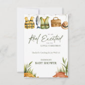 Reel Excited Little Fisherman Baby Shower  Bedankkaart (Voorkant)