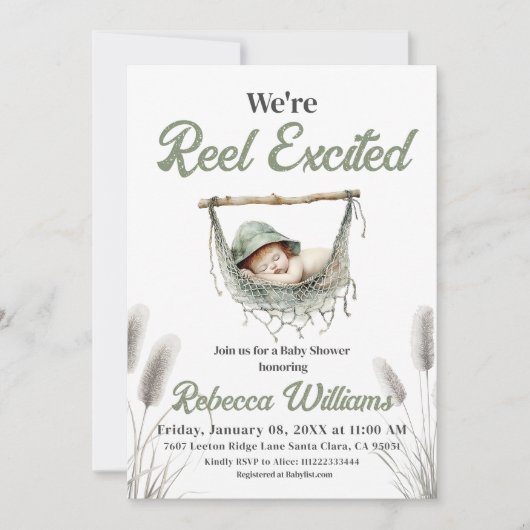 Reel Excited Little Fisherman Baby shower Kaart (Voorkant)