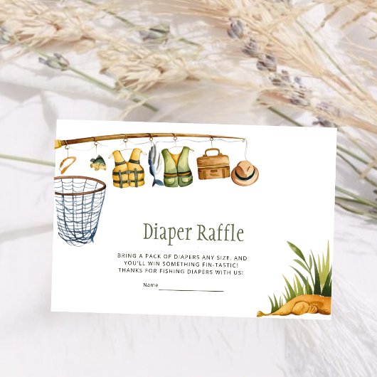 Reel Excited Little Fisherman Diaper Raffle Card Informatiekaartje