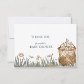 Reel Fun Gevist Waterverf Baby shower Bedankkaart (Voorkant)