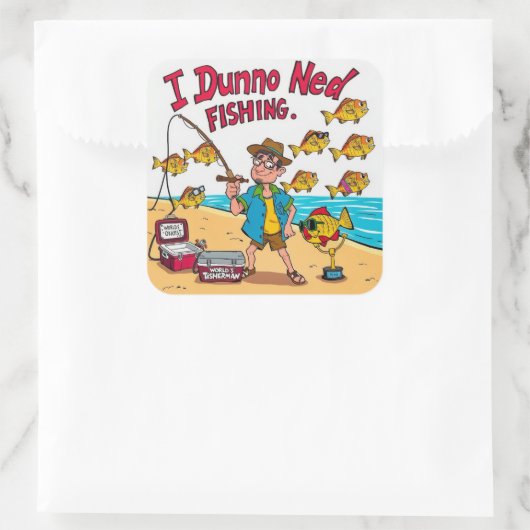 Reel Fun met Ned Vierkante Sticker (Tas)