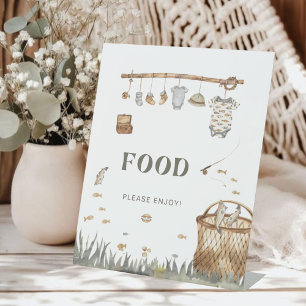 Reel Fun Vissen Baby shower Voedselbord Reclamebord Met Voetstuk