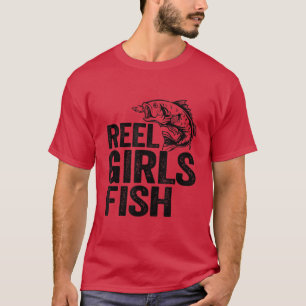 Reel Girls Fish Bass Vist Funny Fisheroman mama T-shirt