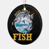 Reel Girls Fish Girls Vist Keramisch Ornament (Links)
