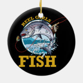 Reel Girls Fish Girls Vist Keramisch Ornament (Achterkant)