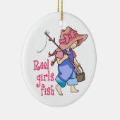 Reel Girls Fish Keramisch Ornament (Rechts)