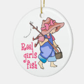 Reel Girls Fish Keramisch Ornament (Links)