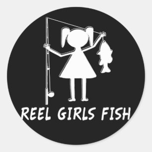 REEL GIRLS VISSEN! RONDE STICKER