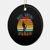 Reel Great Dad Fathers Day Fishing Lover Dad Keramisch Ornament (Links)