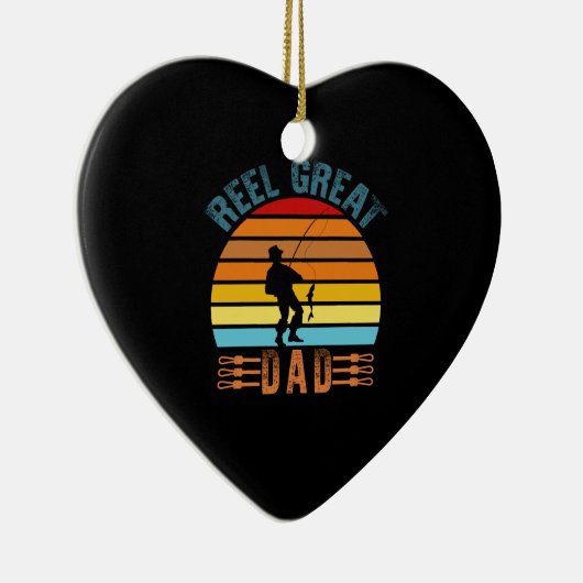 Reel Great Dad Fathers Day Fishing Lover Dad Keramisch Ornament (Rechts)