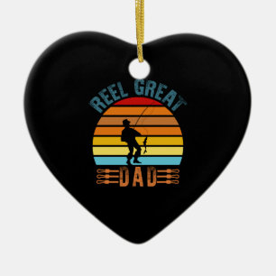 Reel Great Dad Fathers Day Fishing Lover Dad Keramisch Ornament