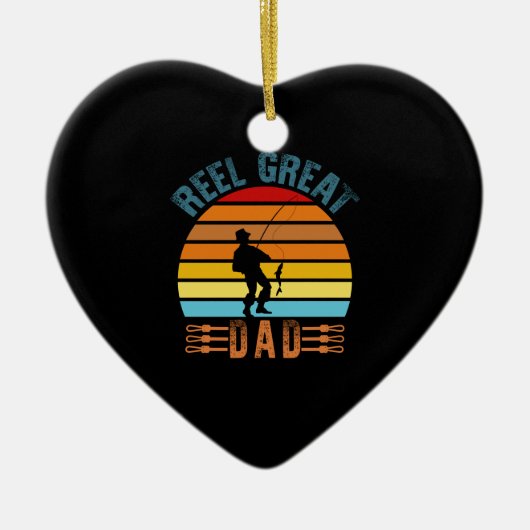 Reel Great Dad Fathers Day Fishing Lover Dad Keramisch Ornament (Voorkant)
