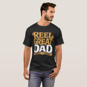 Reel Great Dad Funny Fishing Pun Retro T-shirt (Voorkant volledig)
