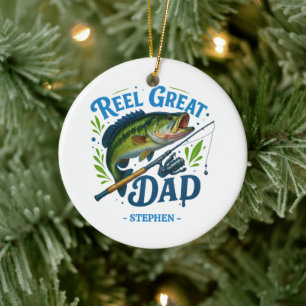 Reel Great Dad - Gevist Rod en Vis Keramisch Ornament