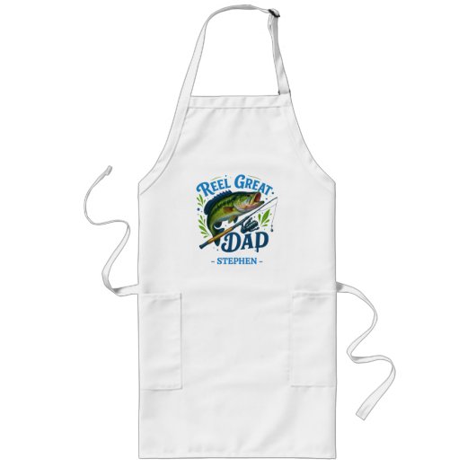 Reel Great Dad - Gevist Rod en Vis Lang Schort (Voorkant)