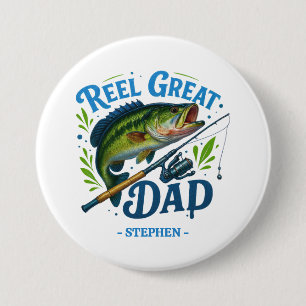 Reel Great Dad - Gevist Rod en Vis Ronde Button 7,6 Cm