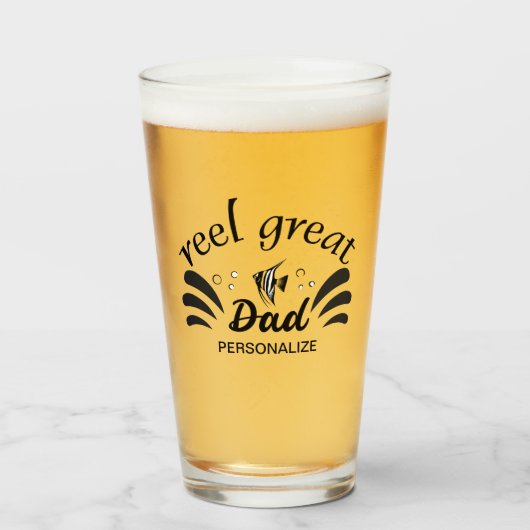 Reel Great Dad Glass Cup Glas (Voorkant gevuld)