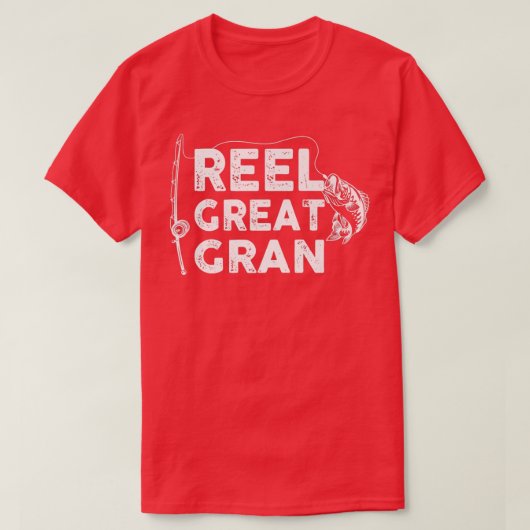 Reel Great Gran Fishing Daddy or Fisherman Grandpa T-shirt (Design voorkant)