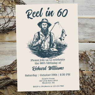 Reel in 60 visser bij Lake 60th Birthday Kaart