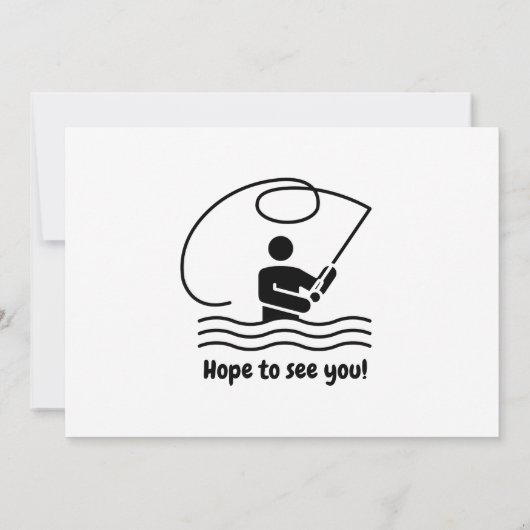 Reel in de leuke moderne visser 50e verjaardag kaart (Achterkant)