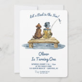 Reel in de leuke Vissende jongensverjaardag Kaart (Voorkant)