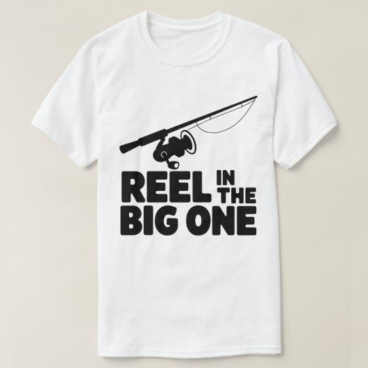 Reel In The Big One Fishing Rod Silhouette T-shirt (Design voorkant)