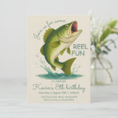 Reel in the Fun Fishing Birthday Kaart (Staand voorkant)