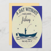 "Reel in the Fun: Save the Date Invitation Kaart (Voorkant / Achterkant)