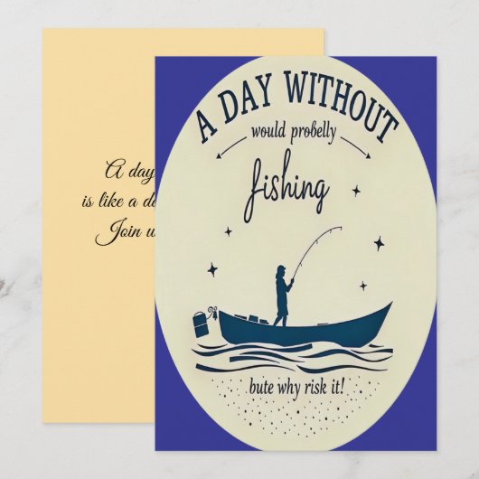 "Reel in the Fun: Save the Date Invitation Kaart (Voorkant / Achterkant)