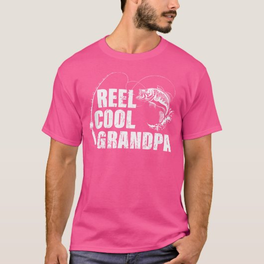 Reel koele opa met vis en Gevist staaf T-shirt (Voorkant)