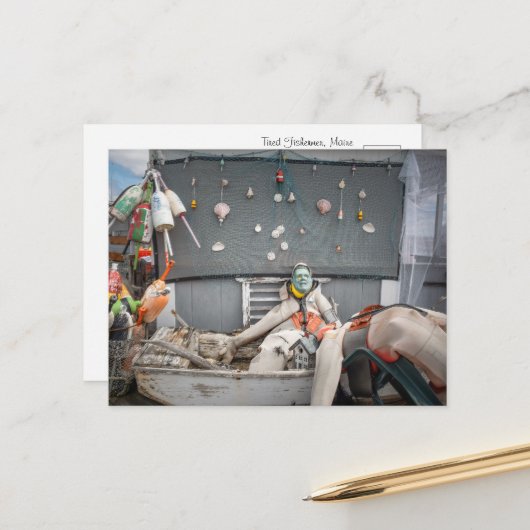 Reel Lazy Fisherman Crew Briefkaart (Voorkant / Achterkant in situ)